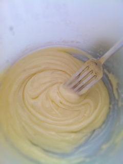 A fork in mixed icing