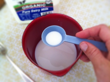 Adding about one extra teaspoons worth of milk